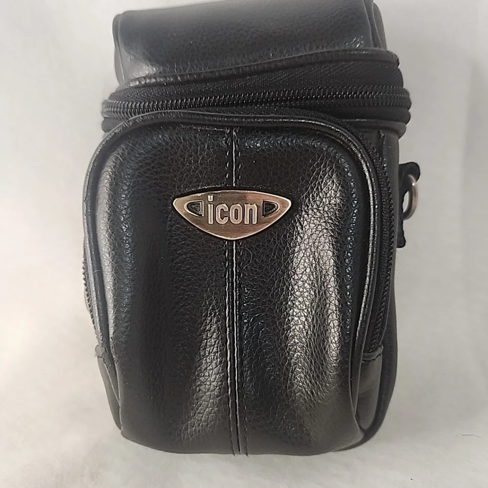Icon Black Camara Case W/ Strap 7 In Tall And 4 In Wide.  4 Inches Interior Size